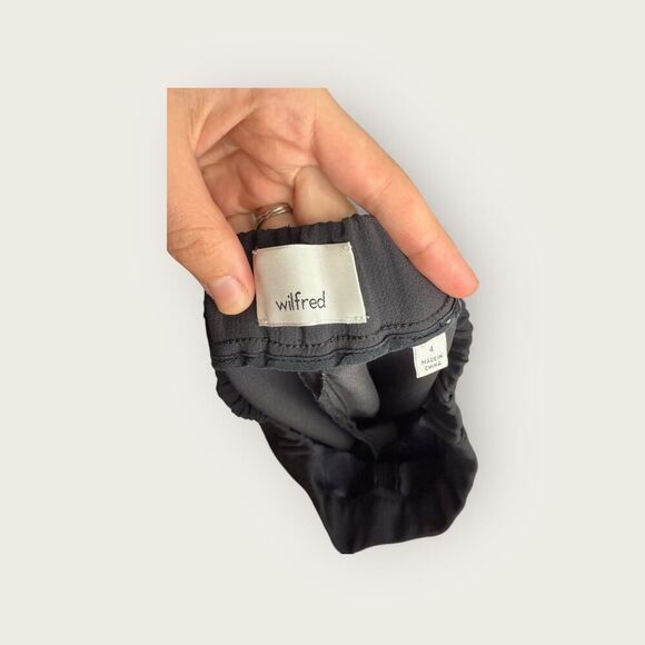 Wilfred Black Tapered Crepe Crop Pants – Size 4 - Picture 4 of 5